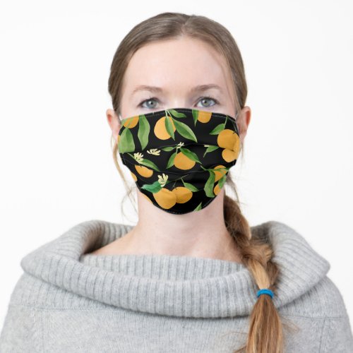 Watercolor oranges pattern design adult cloth face mask