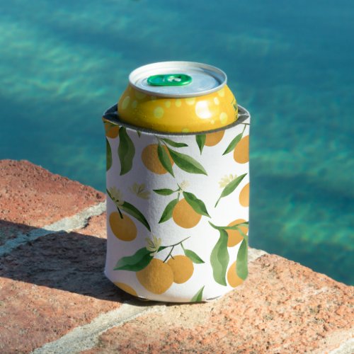 Watercolor oranges pattern design can cooler