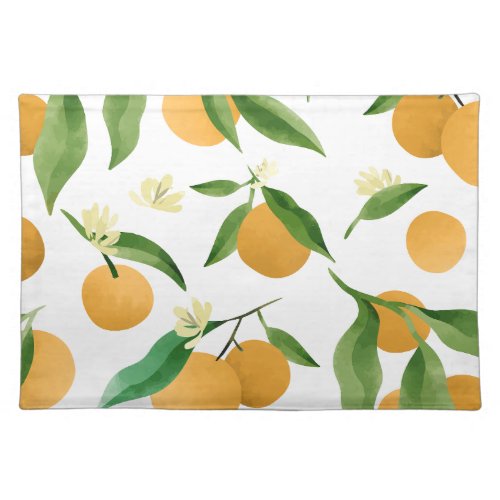 Watercolor oranges pattern design cloth placemat