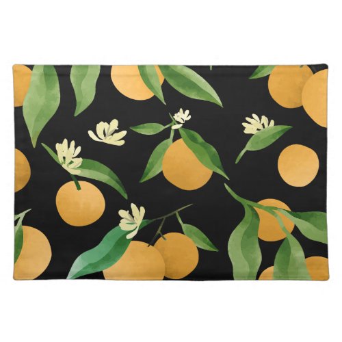 Watercolor oranges pattern design cloth placemat