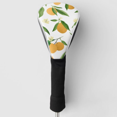 Watercolor oranges pattern design golf head cover