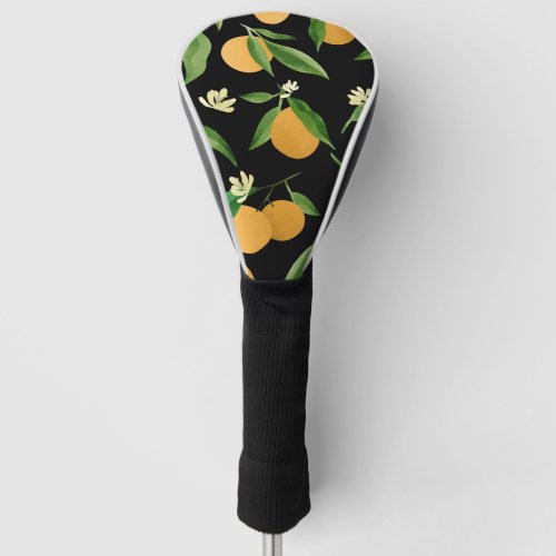 Watercolor oranges pattern design golf head cover