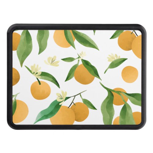Watercolor oranges pattern design hitch cover