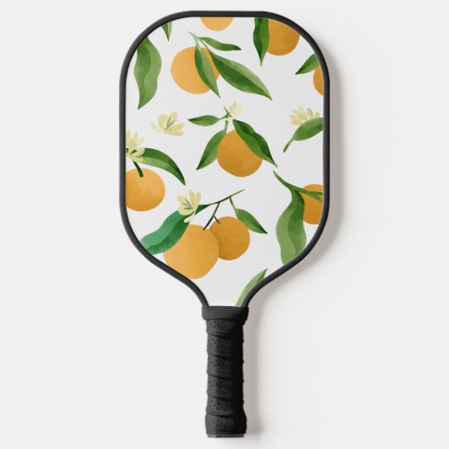 Watercolor oranges pattern design pickleball paddle