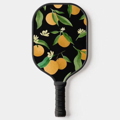 Watercolor oranges pattern design pickleball paddle