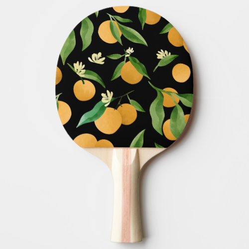 Watercolor oranges pattern design ping pong paddle