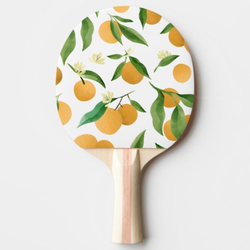 Watercolor oranges pattern design ping pong paddle