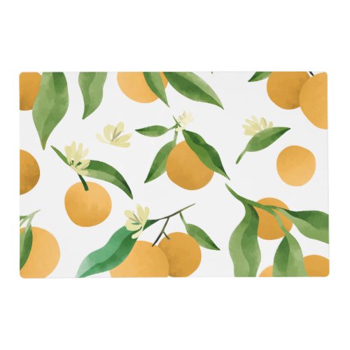 Watercolor oranges pattern design placemat