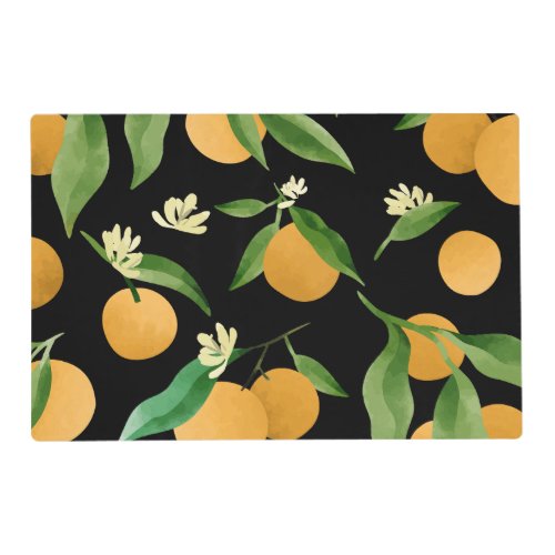 Watercolor oranges pattern design placemat