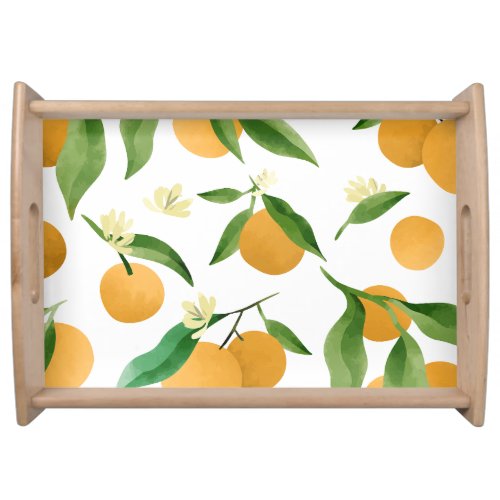 Watercolor oranges pattern design serving tray