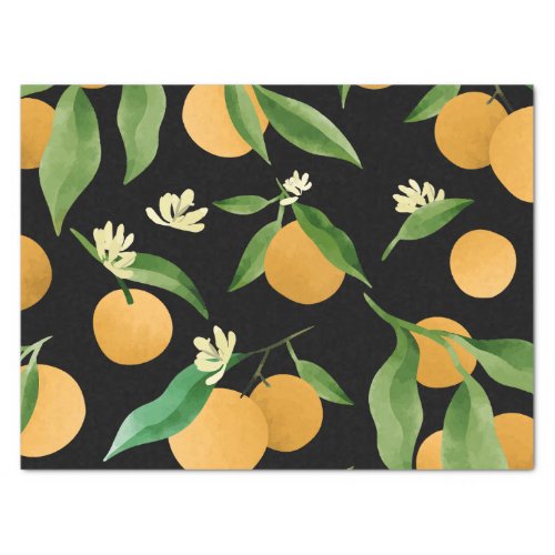 Watercolor oranges pattern design tissue paper