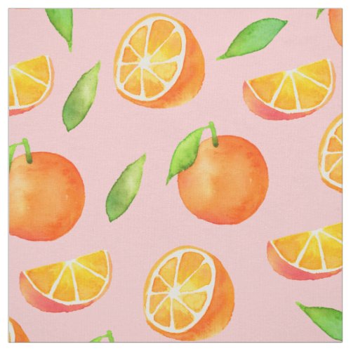 Watercolor Oranges Pattern Fabric