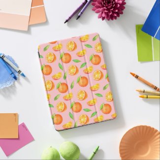 Watercolor Oranges Pattern iPad Air Cover