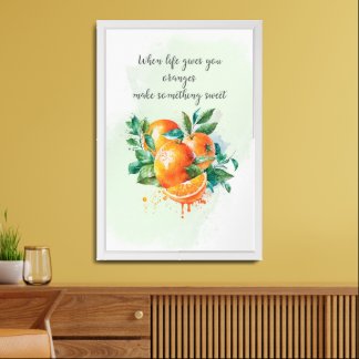 Watercolor oranges printable wall art