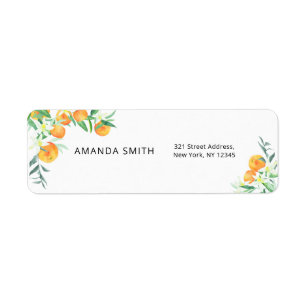 Watercolor oranges return address label