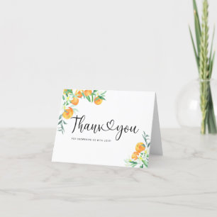 Watercolor oranges thank you card