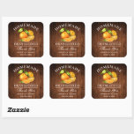 Watercolor Oranges Wood Orangecello Wedding Square Sticker<br><div class="desc">Elegant Watercolor Oranges Homemade Orangecello Wedding Thank You Stickers - Rustic Country Wood Print</div>