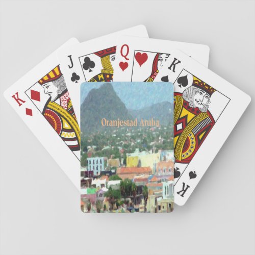 Watercolor Oranjestad Aruba Playing Cards