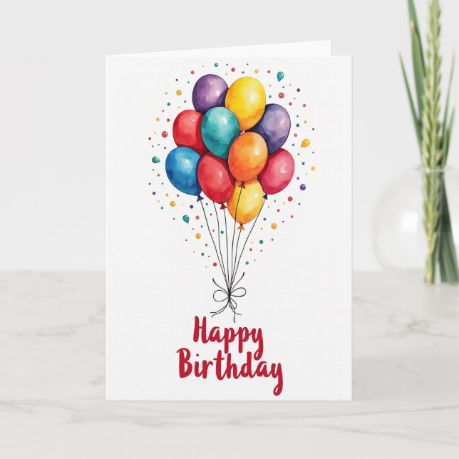 Watercolor Orb Birthday Card (Front)