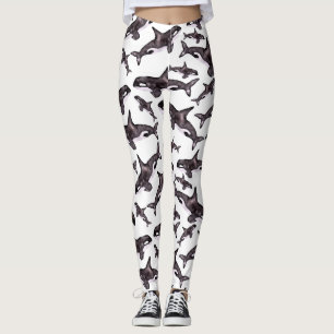 Watercolor Orca Leggings