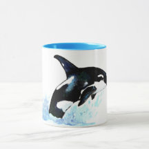 Watercolor Orca