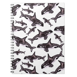 Watercolor Orca Notebook
