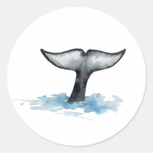 Watercolor Orca Tail Flukes stickers