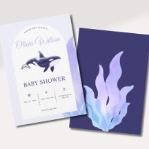 Watercolor Orca Whale Baby Shower