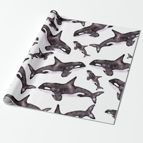 Watercolor Orca Wrapping Paper