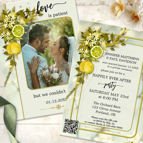 Watercolor Orchard Photo Wedding Reception Only Invitation