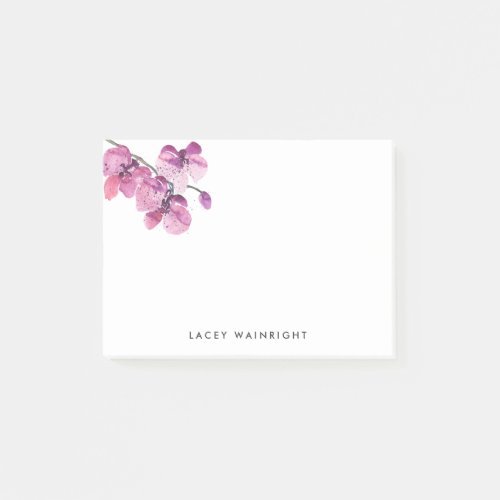 Watercolor Orchid Personal Stationery Post_it Notes