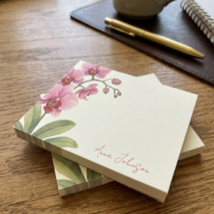 Watercolor Orchid Personalized Post-it Notes