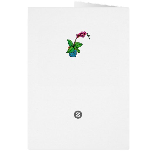 Watercolor Orchid Plant In Beautiful Pot (Back)