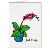 Watercolor Orchid Plant In Beautiful Pot (Front)