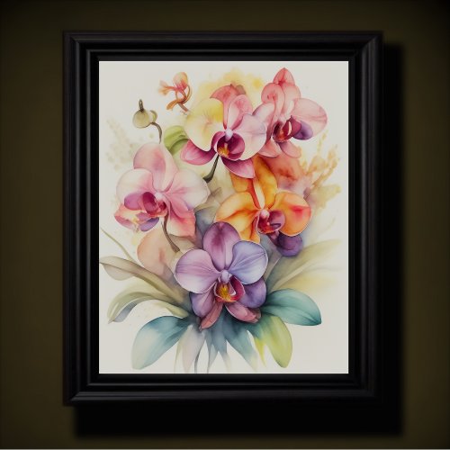 Watercolor Orchids 45 Poster
