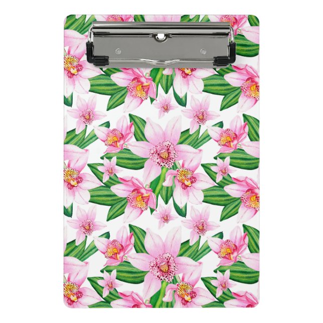 Watercolor Orchids Design 12  Mini Clipboard (Front)