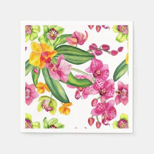 Watercolor Orchids Design 18 Napkins