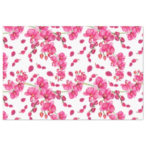 Watercolor Orchids Design 24 Tissue Paper