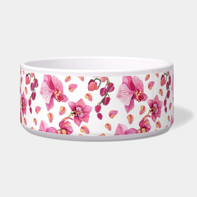 Watercolor Orchids Design 2 Bowl (Front)