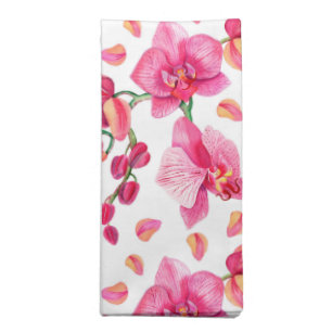 Watercolor Orchids Design 2 Cloth Napkin