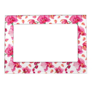 Watercolor Orchids Design 2 Magnetic Frame