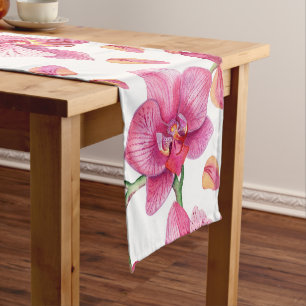 Watercolor Orchids Design 2 Short Table Runner