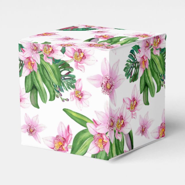 Watercolor Orchids Design 30  Favor Boxes (Front Side)