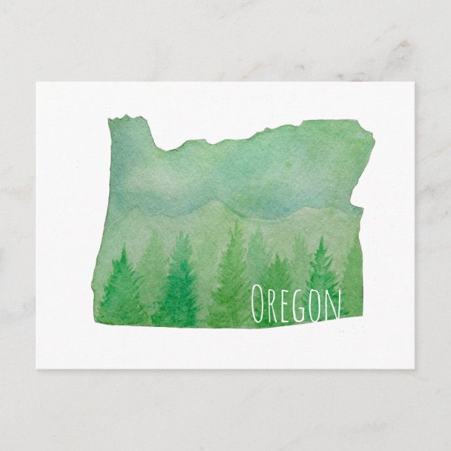 Watercolor Oregon State Postcard (Front)