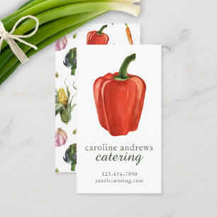 Watercolor Organic Bell Pepper Business Card