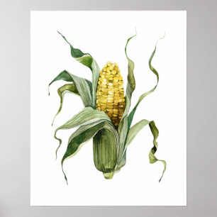 Watercolor Organic Corn Poster