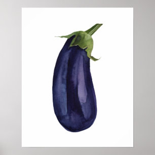 Watercolor Organic Eggplant Poster