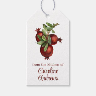 Watercolor Organic Pomegranate Gift Tags