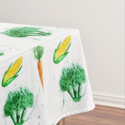Watercolor organic vegetables tablecloth