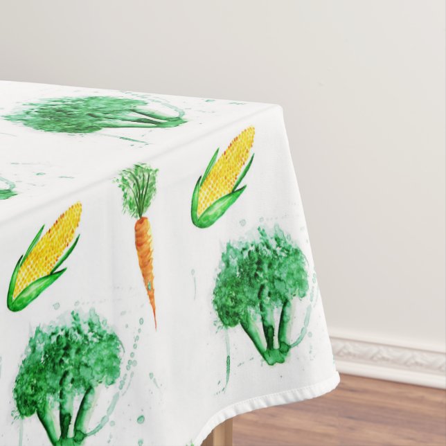 Watercolor organic vegetables tablecloth (In Situ)